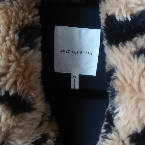 🎈SALE Avec Les Filles Leopard Teddy Faux Fur Biker Moto Jacket NEW - Picture 11 of 16
